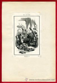 Art: GRABADO DON QUIJOTE, DON QUIXOT, CERVANTES, ORIGINAL , LEER DESCRIPCION, G37